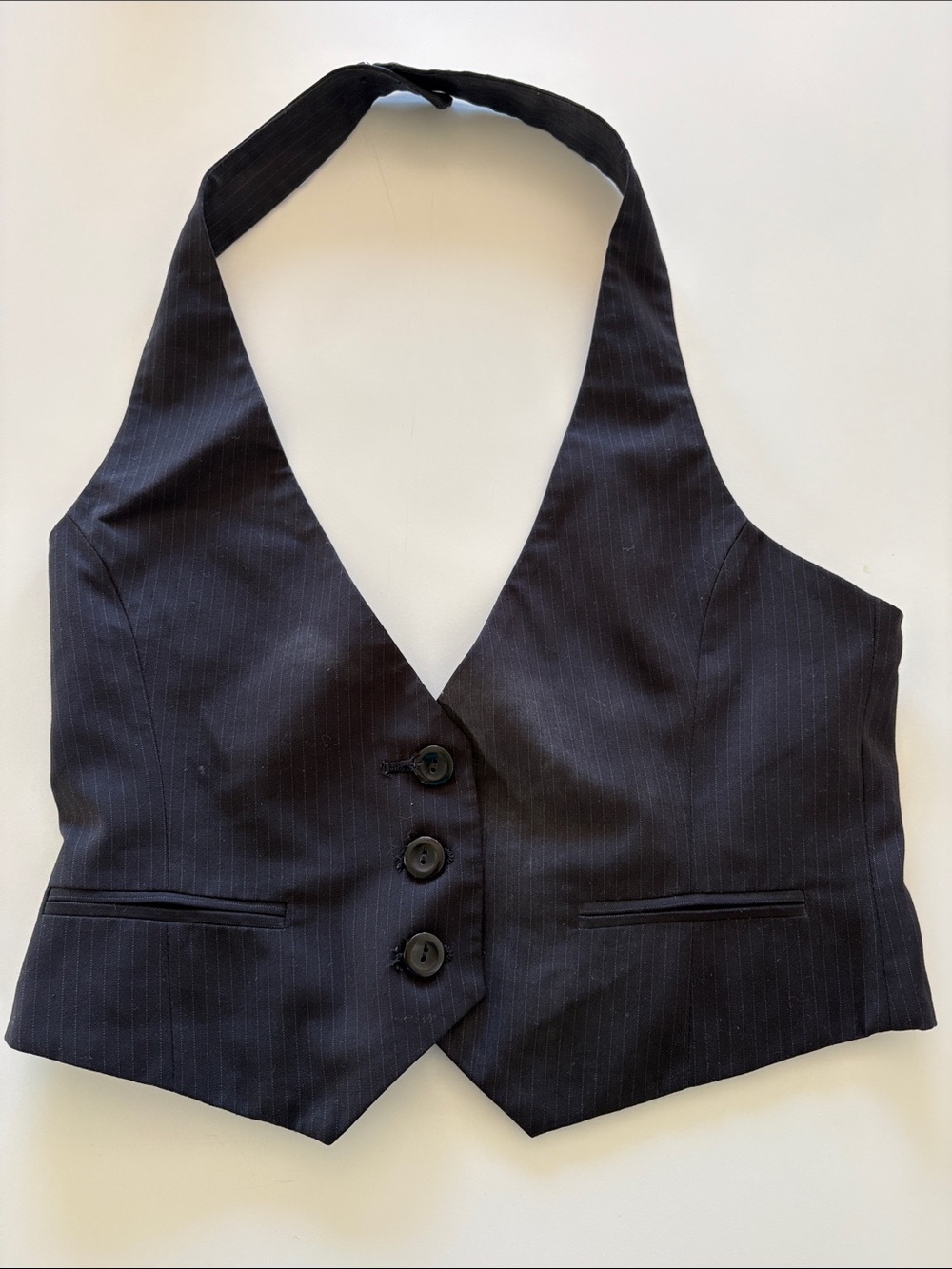 Y2K Forever 21 Pin Stripe Halter Vest